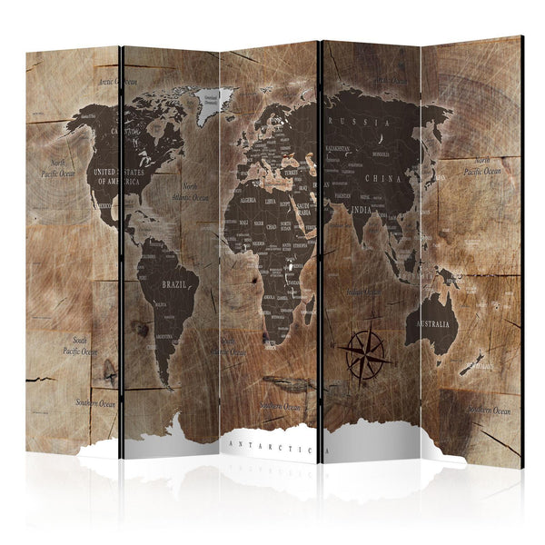 Room Divider - Map on the wood