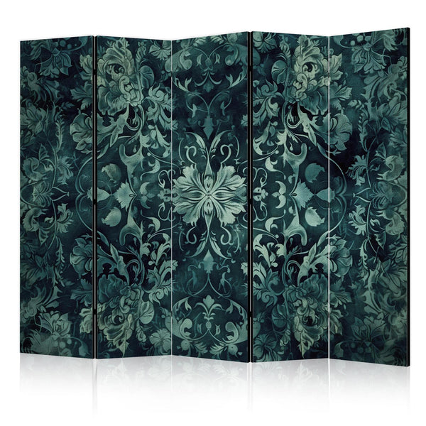 Room Divider - Oriental Carpet Pattern - Emerald Ornaments and Rubbed Patterns
