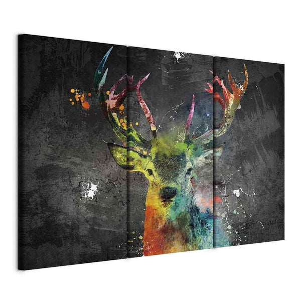 Canvas Print - Rainbow Deer (3 Parts)