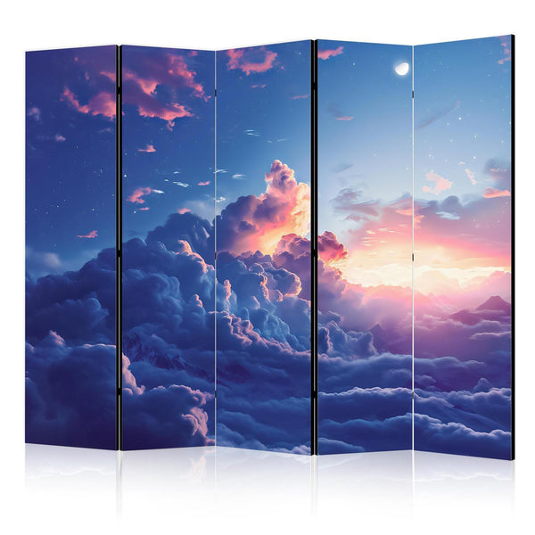 Room Divider - Nighttime Concert in the Mountains: Clouds Illuminated by the Last Rays of the Sun