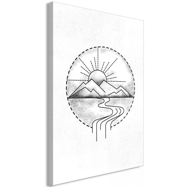Canvas Print - Mountain Drawing (1 Part) Vertical