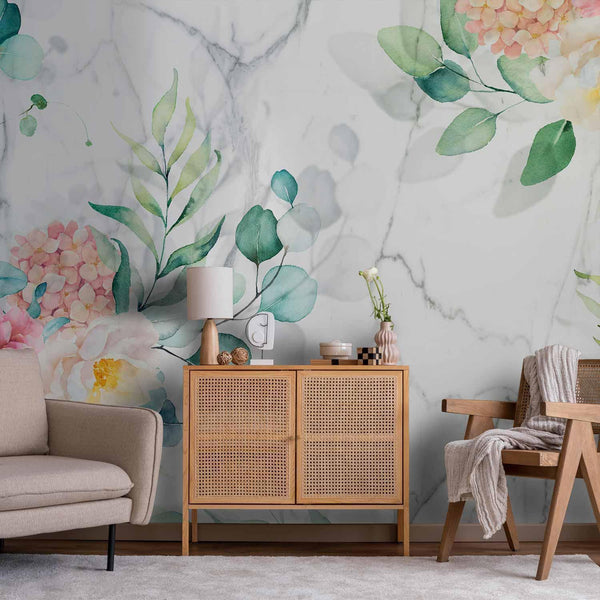Wall Mural - Flowery Marble