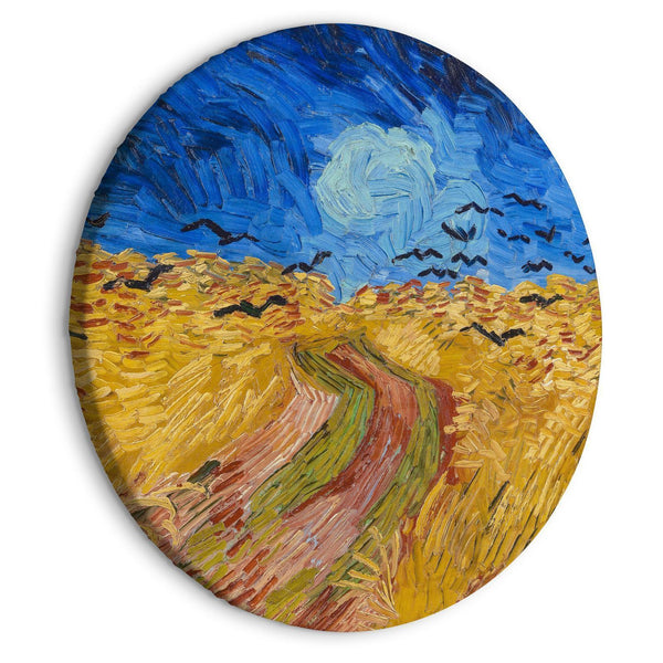 Round Canvas Print - Round Wheat Field With Crows Vincent Van Gogh - Summer Countryside Landscape