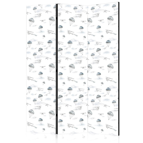 Room Divider - Watercolor - Air Show on a Bright Sky with Delicate Clouds