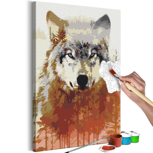 Paint By Numbers Kit - Wolf and Forest