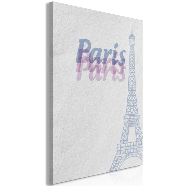Canvas Print - Paris in Watercolours (1 Part) Vertical