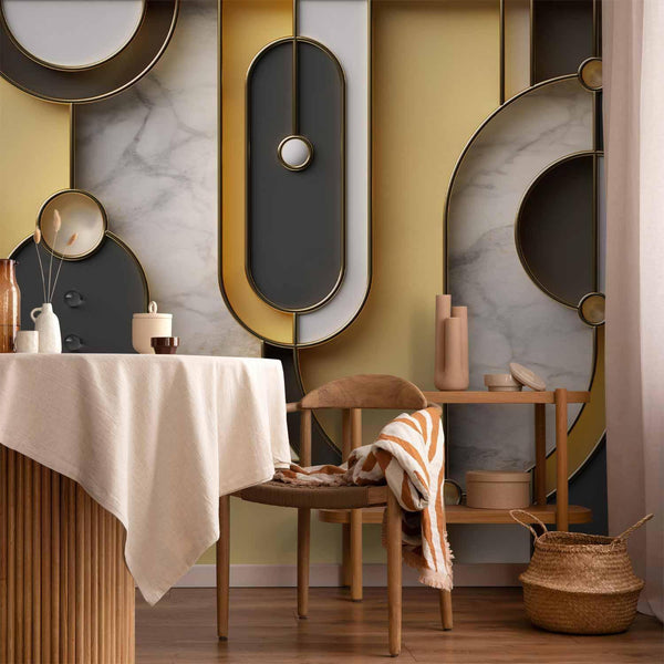 Wall Mural - Gold-marble Geometric Pattern