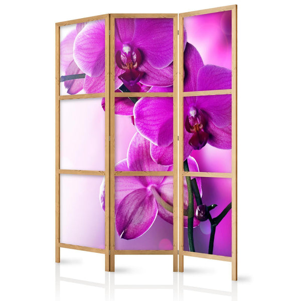 Japanese Room Divider - Violet Orchids I