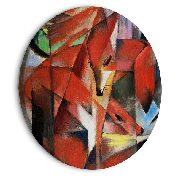 Round Canvas Print - The Foxes (Franz Marc)