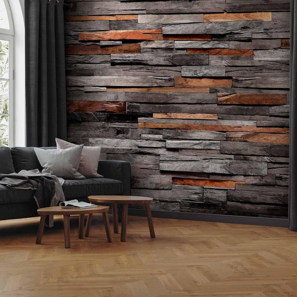 Wall Mural - Cedar Smell (Grey and Brown)