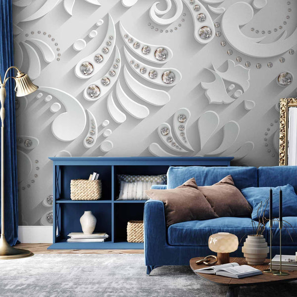 Wall Mural - Flowers with Crystals