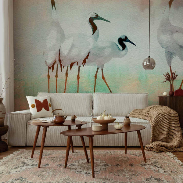 Wall Mural - Cranes in Pastels