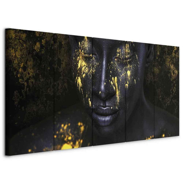 Canvas Print - Bathed in Gold (5 Parts) Narrow