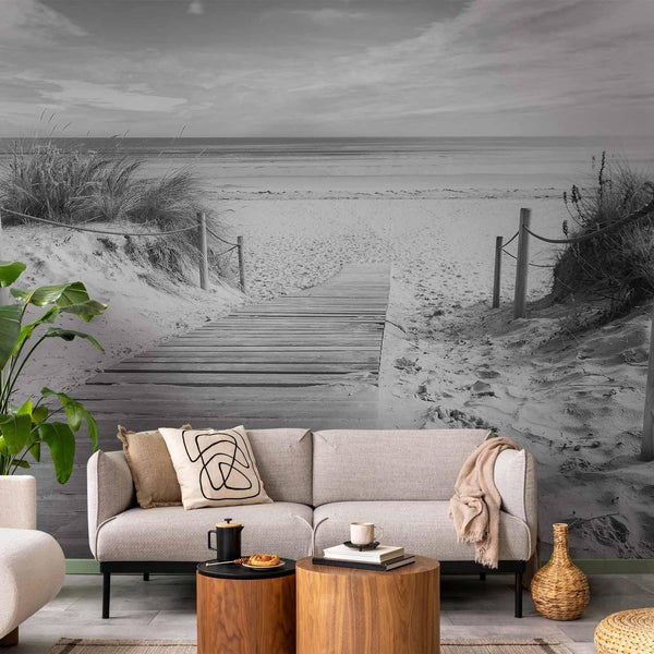 Wall Mural - On the beach - black and white