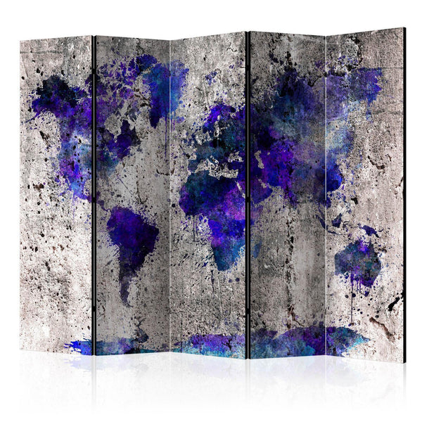 Room Divider - World Map: Ink Blots II