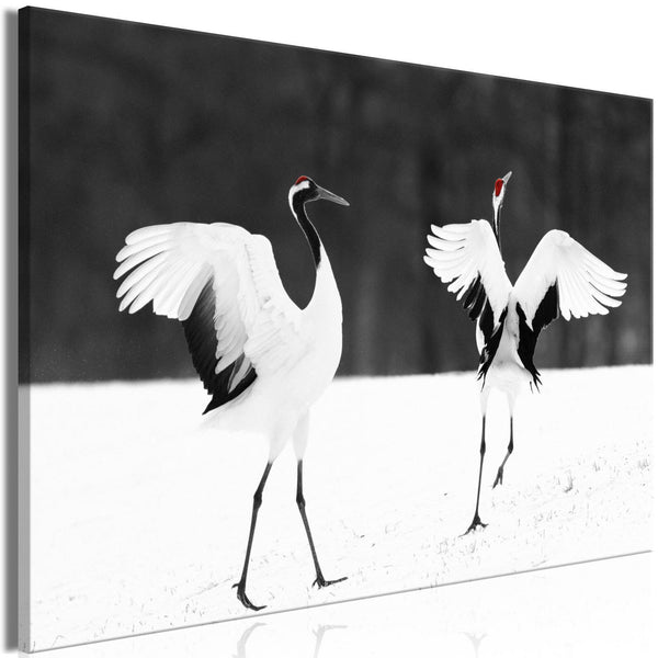 Canvas Print - Dancing Cranes (1 Part) Wide