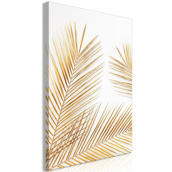 Canvas Print - Golden Palm Leaves (1 Part) Vertical