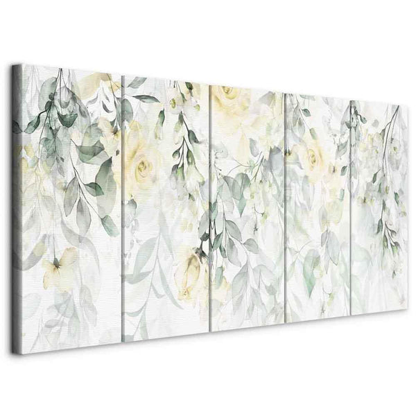 Canvas Print - Waterfall of Roses (5 Parts) Narrow - Second Variant