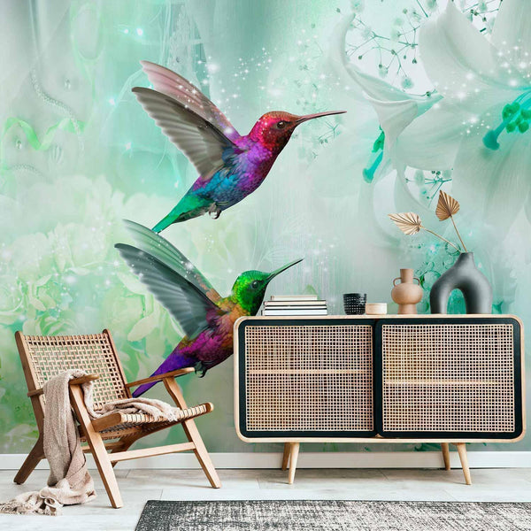 Wall Mural - Colourful Hummingbirds (Green)