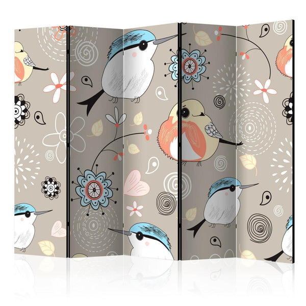 Room Divider - Natural pattern with birds II