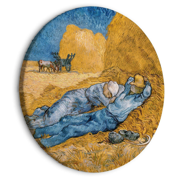 Round Canvas Print - Noon: Rest from Work (Vincent Van Gogh)
