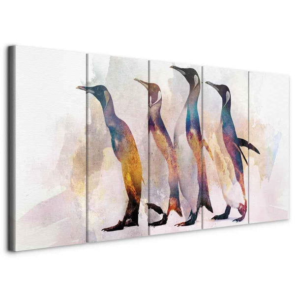 Canvas Print - Penguin Wandering (5 Parts) Narrow