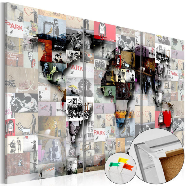 Decorative Pinboard - Modern World's Map