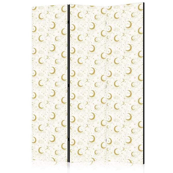 Room Divider - Moonlit Nights - Delicate Moons and Clouds in Warm Tones