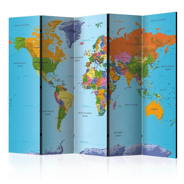 Room Divider - Colourful Geography