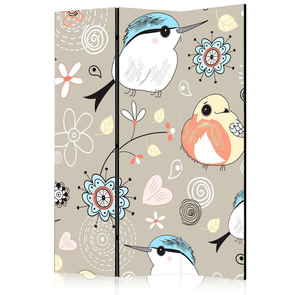 Room Divider - Natural pattern with birds