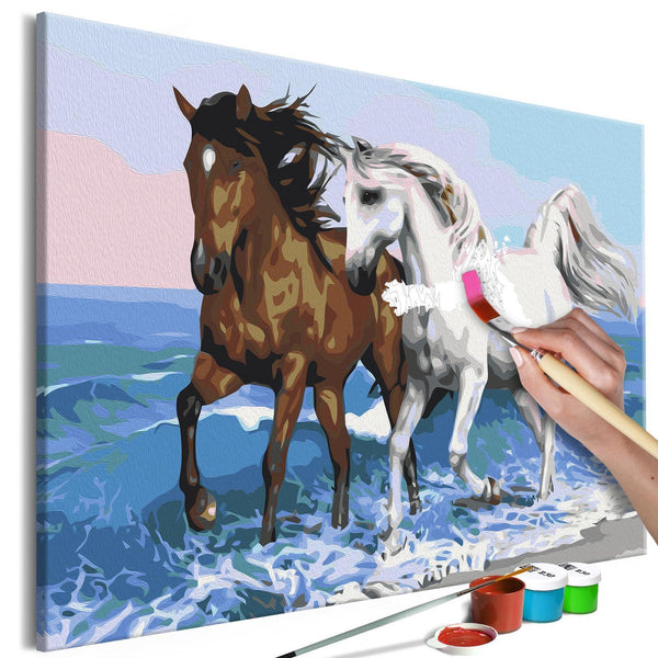 Paint By Numbers Kit - Horses at the Seaside