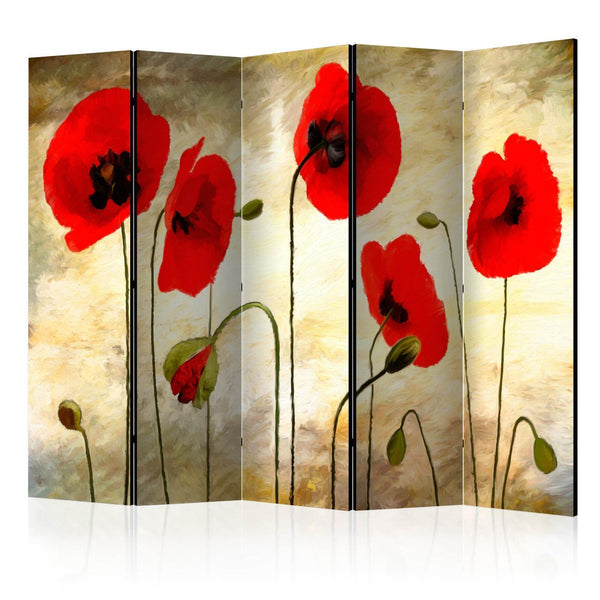 Room Divider - Golden Field of Poppies II