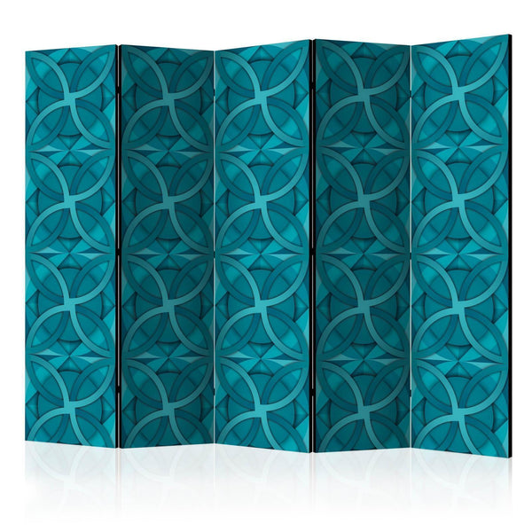 Room Divider - Geometric Turquoise II