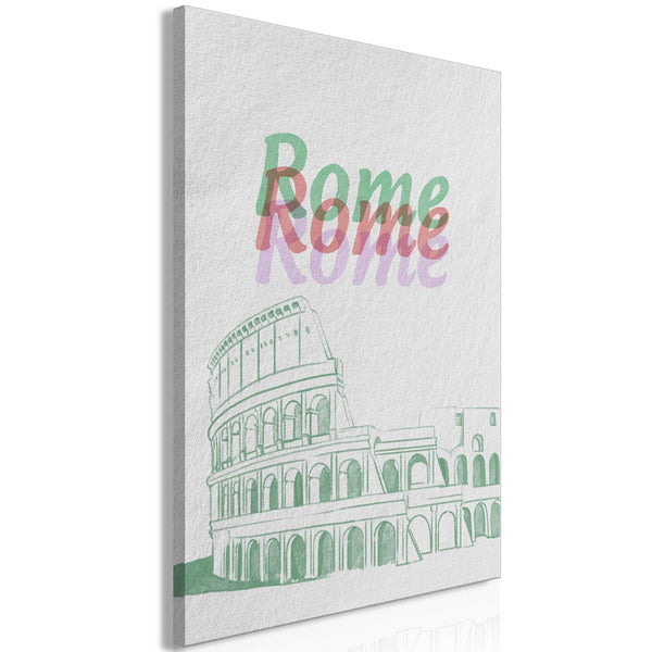Canvas Print - Rome in Watercolours (1 Part) Vertical