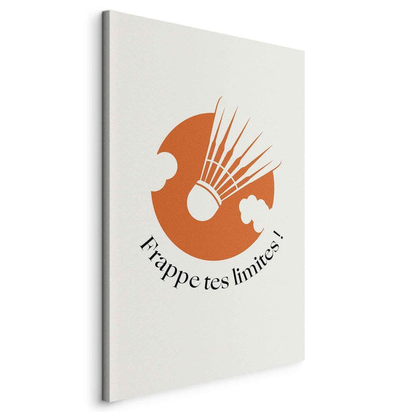 Canvas Print - Badminton Shuttlecock on an Orange Circle Background