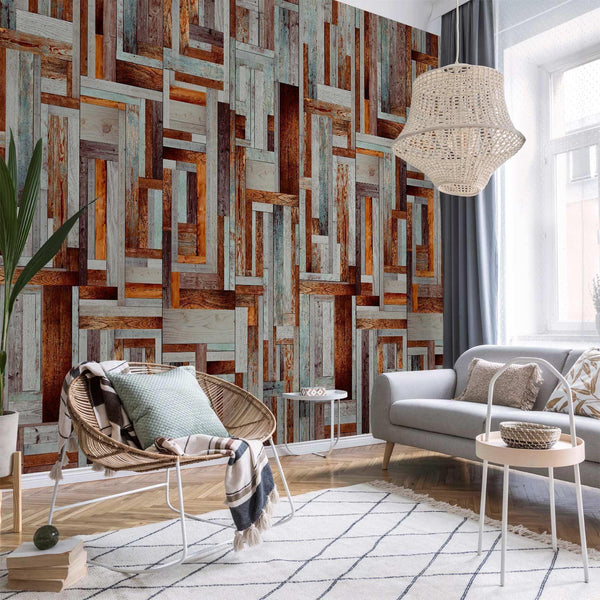Wallpaper - Labyrinth of wooden planks