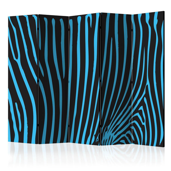 Room Divider - Zebra pattern (turquoise) II