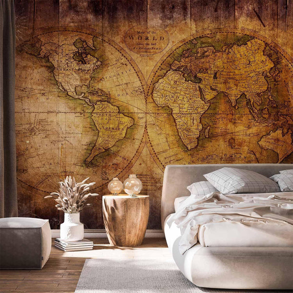 Wall Mural - World on old map