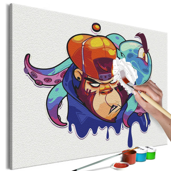 Paint By Numbers Kit - Monkey Graffiti