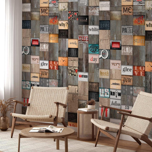 Wallpaper - Wooden Inscription