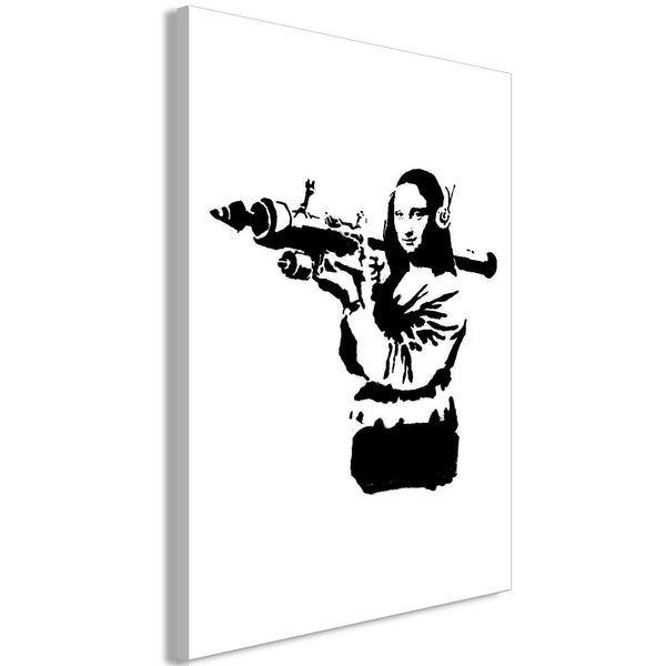 Canvas Print - Banksy Mona Lisa with Rocket Launcher (1 Part) Vertical