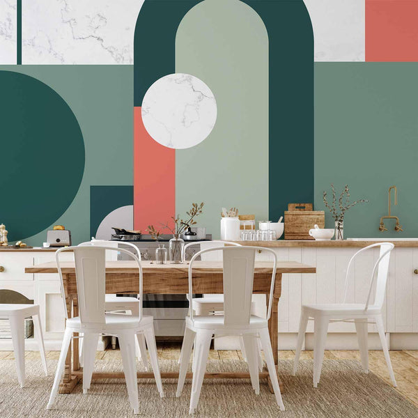 Wall Mural - Geometric Pattern With Marble Motif