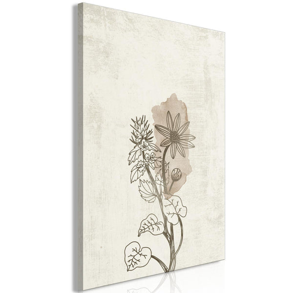 Canvas Print - Outline of Nature (1 Part) Vertical