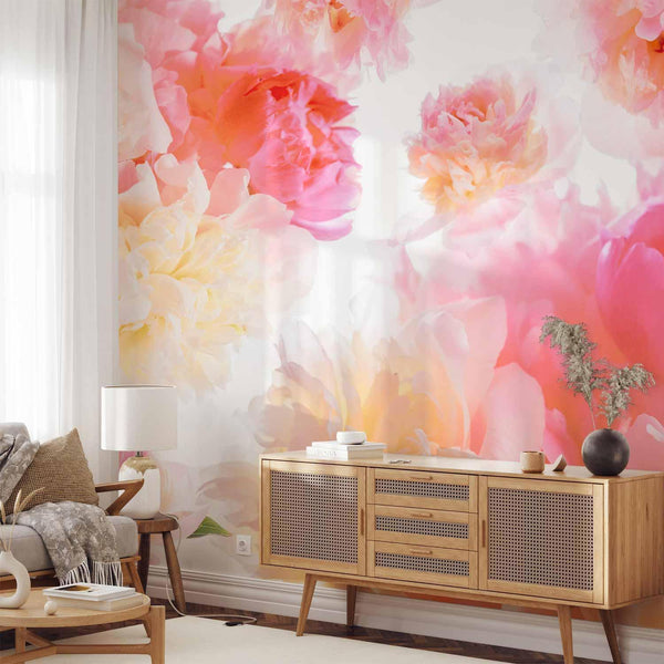 Wall Mural - Pastel peonies