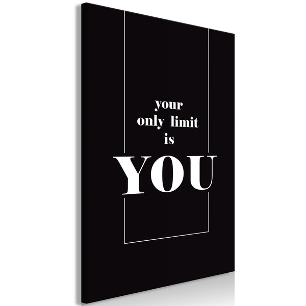 Canvas Print - Key to Success (1-part) - Black and White English Inscriptions