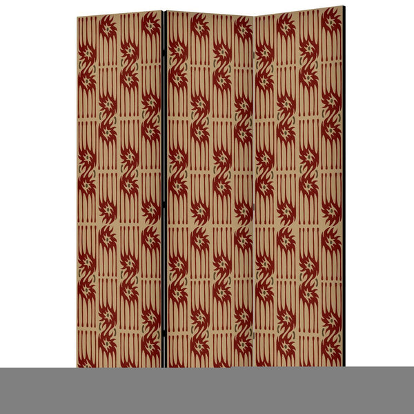 Room Divider - Predatory Features - Red Abstract Shapes Inspired by Tribal