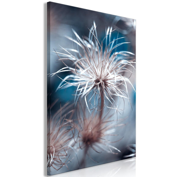 Canvas Print - Plant in Blues (1 Part) Vertical