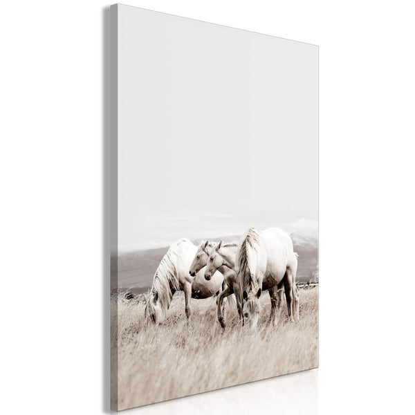 Canvas Print - White Horses (1 Part) Vertical