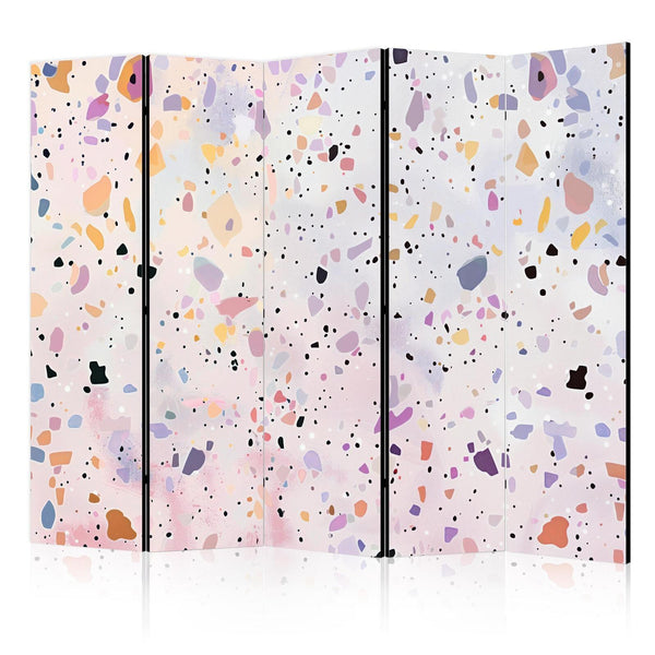 Room Divider - Terrazzo in Confetti Style - Violet-Pink - Colorful Pattern