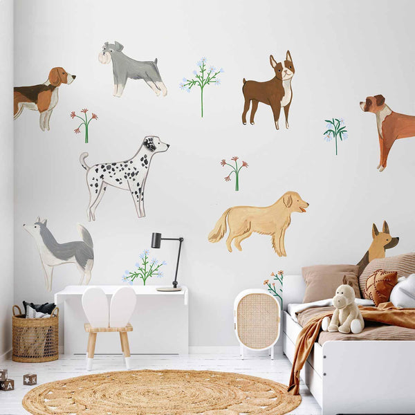 Wall Mural - Doggies - a Subtle Illustration for Children